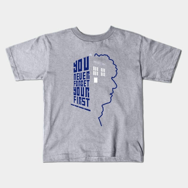 You Never Forget Your First - Doctor Who 4 Tom Baker Kids T-Shirt by jadbean